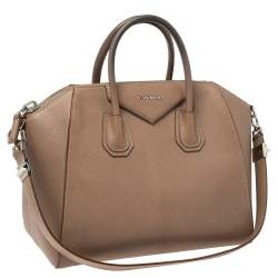 Pre Owned حقيبة جيفنشي أنتيغونا متوسطة جلد بنية فاتحة