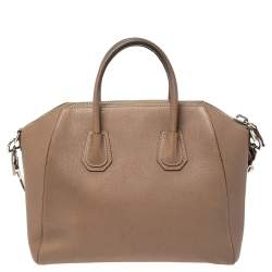 Pre Owned حقيبة جيفنشي أنتيغونا متوسطة جلد بنية فاتحة