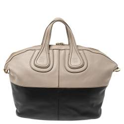 Givenchy Beige/Black Leather Medium Nightingale Satchel