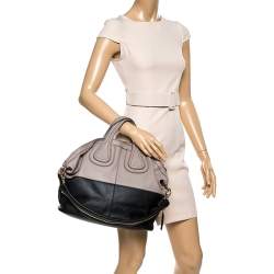 Givenchy Beige/Black Leather Medium Nightingale Satchel