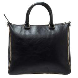 Pre Owned Givenchy Black Leather Zipped Detail Tote