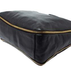 Pre Owned Givenchy Black Leather Zipped Detail Tote