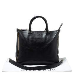 Pre Owned Givenchy Black Leather Zipped Detail Tote