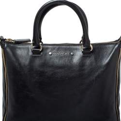 Pre Owned Givenchy Black Leather Zipped Detail Tote