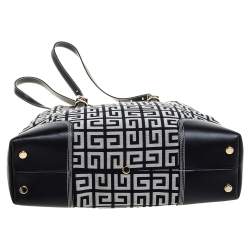 مملوكة مسبقًا حقيبة يد جيفنشي جلد و كانفاس مونوغرامي رصاصي 