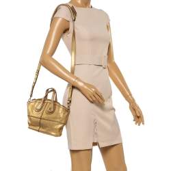 Givenchy Metallic Gold Leather Mini Nightingale Bag