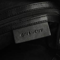 Pre Owned Givenchy Black/Grey Monogram Canvas and Leather Hobo