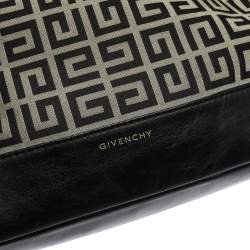 Pre Owned Givenchy Black/Grey Monogram Canvas and Leather Hobo