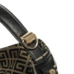 Pre Owned Givenchy Black/Grey Monogram Canvas and Leather Hobo