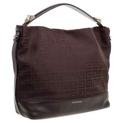Pre Owned Givenchy Brown Monogram Canvas and Leather Hobo