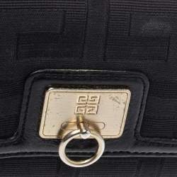 Pre Owned Givenchy Black Canvas and Leather Continental Wallet