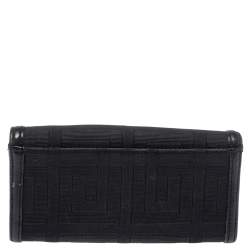 Pre Owned Givenchy Black Canvas and Leather Continental Wallet