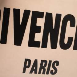 Pre Owned Givenchy Nude Beige Leather Logo Zip Clutch