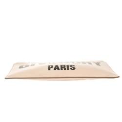 Pre Owned Givenchy Nude Beige Leather Logo Zip Clutch