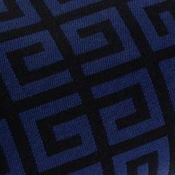 مملوكة مسبقًا حقيبة كلتش جيفنشي كانفاس وجلد أزرق/ أسود مونوغرامي بسحاب