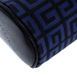 مملوكة مسبقًا حقيبة كلتش جيفنشي كانفاس وجلد أزرق/ أسود مونوغرامي بسحاب