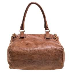 Pre Owned Givenchy Brown Leather Large Pandora Shoulder Bag