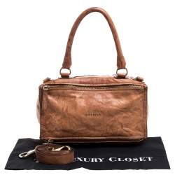 Pre Owned Givenchy Brown Leather Large Pandora Shoulder Bag