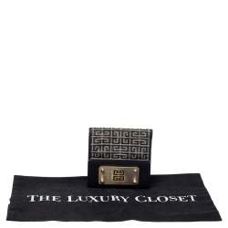 Pre Owned Givenchy Grey/Black Monogram Canvas and Leather Wallet