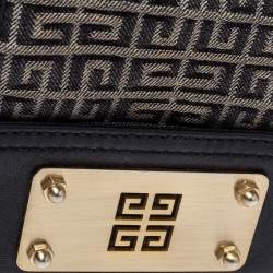 Pre Owned Givenchy Grey/Black Monogram Canvas and Leather Wallet