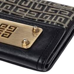 Pre Owned Givenchy Grey/Black Monogram Canvas and Leather Wallet
