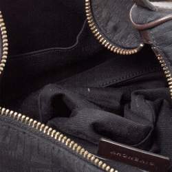 Pre Owned Givenchy Black/Cacao Monogram Canvas and Leather Zip Hobo