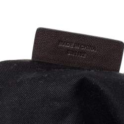 Pre Owned Givenchy Black/Cacao Monogram Canvas and Leather Zip Hobo
