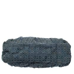 Pre Owned حقيبة كتف جيفنشي جلد ودنيم مونوغرام أزرق/ أبيض