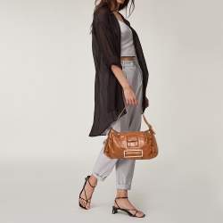 Givenchy Brown Leather Buckle Flap Hobo