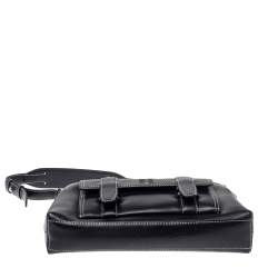 Pre Owned حقيبة كتف جيفنشي جيب أمامي جلد سوداء 