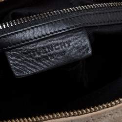 Pre Owned Givenchy Beige Nubuck Croc Embossed Leather Large Pandora Shoulder Bag