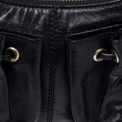 Pre Owned Givenchy Black Leather Tassel Pocket Chain Baguette Bag