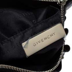 Pre Owned Givenchy Black Leather Tassel Pocket Chain Baguette Bag