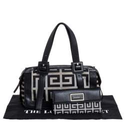 مملوكة مسبقًا حقيبة جيفنشي جلد وكانفاس مونوغرامي أسود / رصاصي