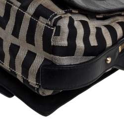 مملوكة مسبقًا حقيبة جيفنشي جلد وكانفاس مونوغرامي أسود / رصاصي