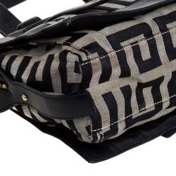 مملوكة مسبقًا حقيبة جيفنشي جلد وكانفاس مونوغرامي أسود / رصاصي