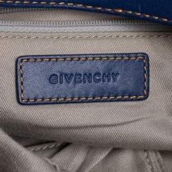 Givenchy Blue Monogram Denim and Leather Shoulder Bag