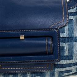 Givenchy Blue Monogram Denim and Leather Shoulder Bag