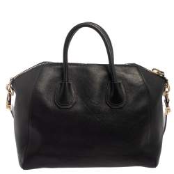Pre Owned Givenchy Black Leather Medium Antigona Satchel
