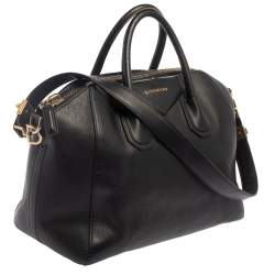 Pre Owned Givenchy Black Leather Medium Antigona Satchel