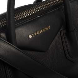Pre Owned Givenchy Black Leather Medium Antigona Satchel