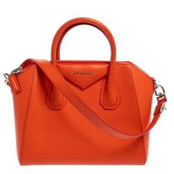 Givenchy Orange Leather Small Antigona Satchel