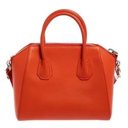 Givenchy Orange Leather Small Antigona Satchel