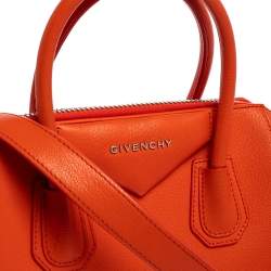 Givenchy Orange Leather Small Antigona Satchel
