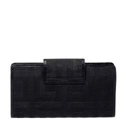 Pre Owned Givenchy Black Canvas and Leather Wallet