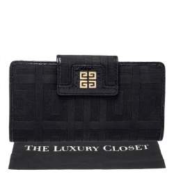 Pre Owned Givenchy Black Canvas and Leather Wallet