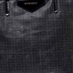 Givenchy Dark Grey/Black Coated Canvas Logo Print Antigona Shopper Tote