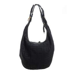 Pre Owned Givenchy Black Monogram Canvas and Leather Hobo