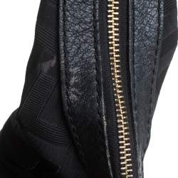 Pre Owned Givenchy Black Monogram Canvas and Leather Hobo