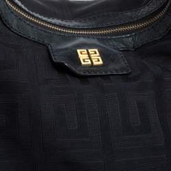Pre Owned Givenchy Black Monogram Canvas and Leather Hobo